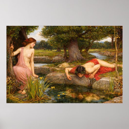 Echo und Narziss von John William Waterhouse Poster (Vorne)
