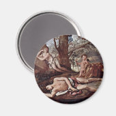 Echo und Narziss von Poussin Nicolas Magnet (Vorderseite/Rückseite)