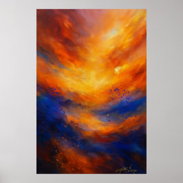 Echoes Beneath Flame Abstract Poster