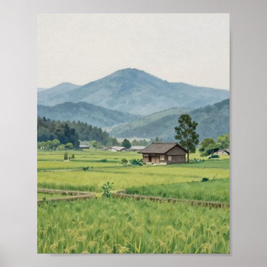 Echoes der Ernte: Ein einsames Bauernhaus eingebet Poster (Vorne)