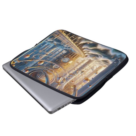 Echoes of '73: The Chronos Ocean's Labyrinth Laptopschutzhülle (Vorne Knopf)