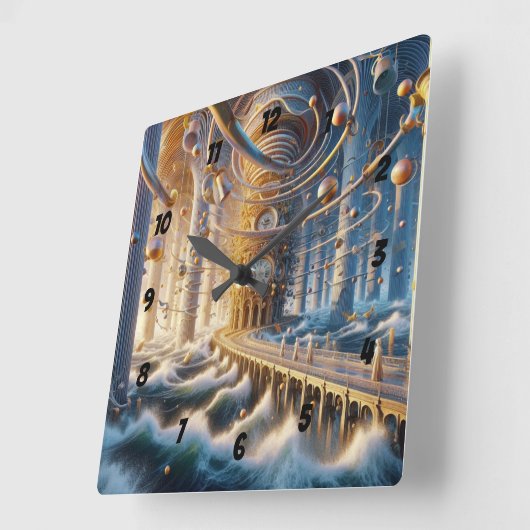 Echoes of '73: The Chronos Ocean's Labyrinth Quadratische Wanduhr (Winkel)