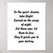 Echoes of Dreams inspirierendes Mini-Gedicht Poster (Vorne)