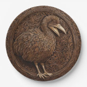 "Echoes of Extinction: Dodo Wood Art" Pappteller (Vorderseite)