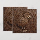 "Echoes of Extinction: Dodo Wood Art" Save The Date (Vorne/Hinten)