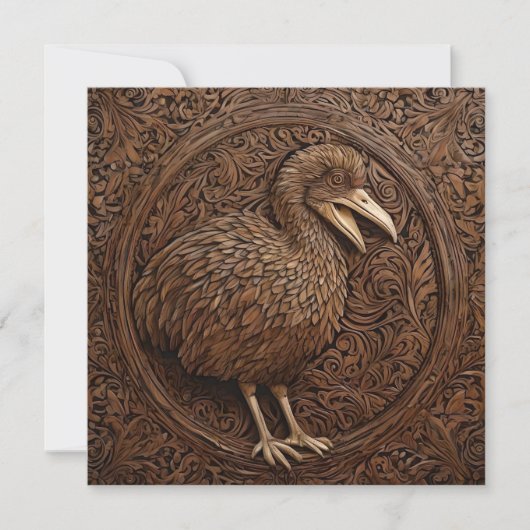 "Echoes of Extinction: Dodo Wood Art" Save The Date (Vorderseite)