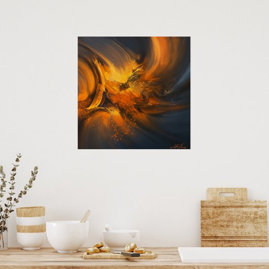 Echoes of Flame Abstract Poster (Küche)
