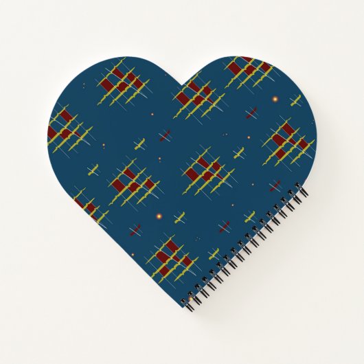 Echoes of Geometry Heart Shaped Notebook Notizblock (Rückseite)