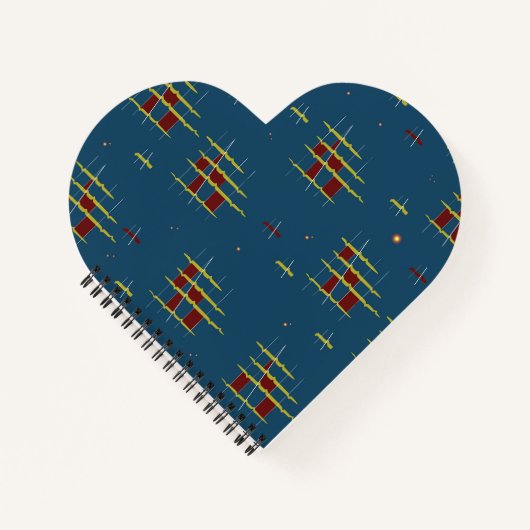 Echoes of Geometry Heart Shaped Notebook Notizblock (Vorderseite)