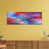 "Echoes of Geometry" Moderne Abstrakte Kunst Leinwanddruck (Insitu (Wohnzimmer))