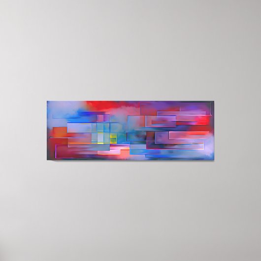 "Echoes of Geometry" Moderne Abstrakte Kunst Leinwanddruck (Vorderseite)