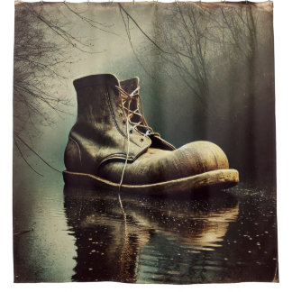 🌧️ Echoes of Giants - Surrealist Dreamscape Duschvorhang