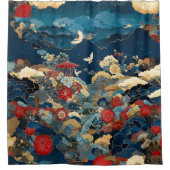Echoes of Japan Luxury Badezimmer Kunst Duschvorhang (Vorderseite)