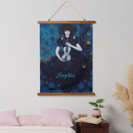 Echoes of Silence: A Violin’s Song of Healing Wandteppich Mit Holzrahmen