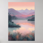 Echoes of Stillness - Misty Monte Lago Maggiore Poster (Vorne)