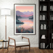 Echoes of Stillness - Misty Monte Lago Maggiore Poster