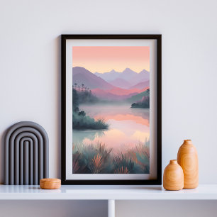 Echoes of Stillness - Misty Monte Lago Maggiore Poster