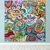 Echoes of Taino and Vejigantes - Kunst von Galina Leinwanddruck (Insitu (Holzboden))