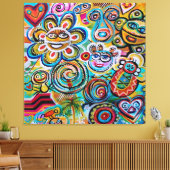 Echoes of Taino and Vejigantes - Kunst von Galina Leinwanddruck (Insitu (Wohnzimmer))