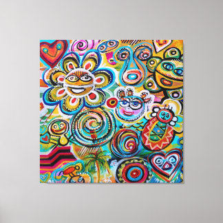 Echoes of Taino and Vejigantes - Kunst von Galina Leinwanddruck