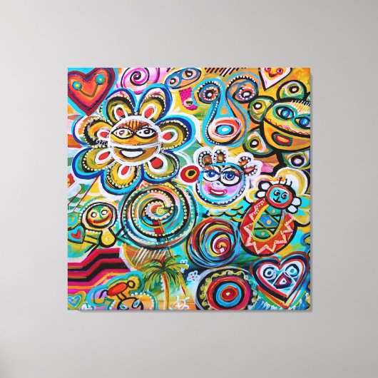 Echoes of Taino and Vejigantes - Kunst von Galina  Leinwanddruck (Vorderseite)