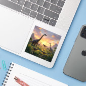 Echoes Of The Ancient World - Square Vinyl Aufkleber (Laptop mit iPhone)