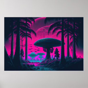 Echoes of the Extraterrestrial: Ein Vaporwave Adve Poster