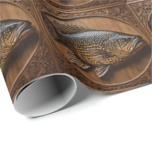 Echoes of the River: Murray Cod Wood Print, Geschenkpapier