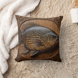Echoes of the River: Murray Cod Wood Print, Kissen