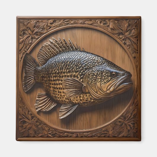 Echoes of the River: Murray Cod Wood Print, Magnet (Vorne)