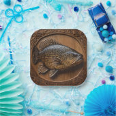 Echoes of the River: Murray Cod Wood Print, Pappteller (Party)