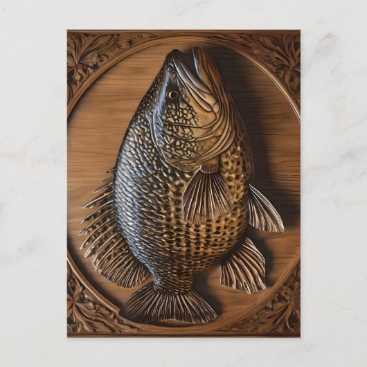 Echoes of the River: Murray Cod Wood Print, Postkarte (Vorderseite)