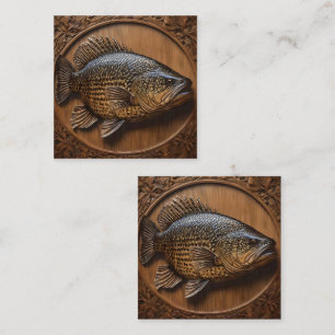 Echoes of the River: Murray Cod Wood Print, Quadratische Visitenkarte