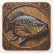 Echoes of the River: Murray Cod Wood Print, Rechteckiger Pappuntersetzer (Vorderseite)