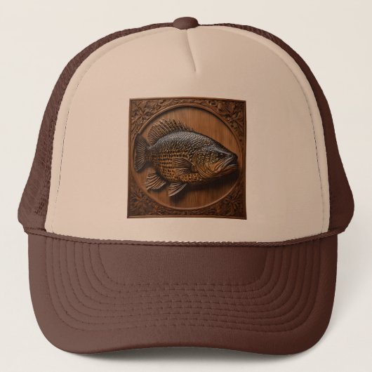 Echoes of the River: Murray Cod Wood Print, Truckerkappe (Vorderseite)