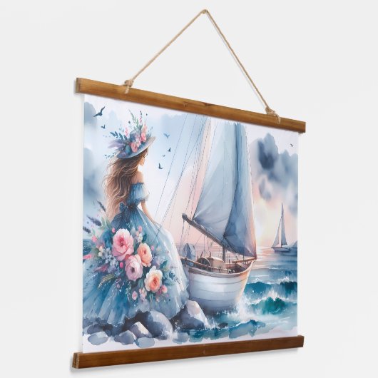 Echoes of the Tide Wandteppich Mit Holzrahmen (Gewinkelt)