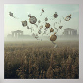 Echoes of Time – Surreal Pocket Watch & Ruins Art Poster (Vorne)