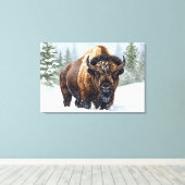 Echoes of Winter: Das Bison's Reich Leinwanddruck (Insitu (Holzboden))