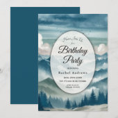 Echoes Through the Misty Pines Birthday Party Einladung (Vorne/Hinten)