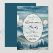Echoes Through the Misty Pines Graduation Party Einladung (Vorne/Hinten)