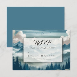 Echoes Through the Misty Pines RSVP Karte