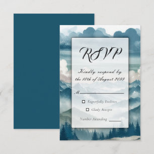 Echoes Through the Misty Pines RSVP Karte