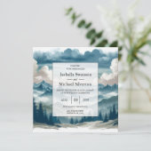 Echoes Through the Misty Pines Wedding Einladung (Stehend Vorderseite)