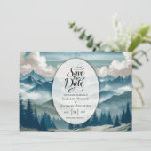 Echoes Through the Misty Pines Wedding Save The Date (Stehend Vorderseite)