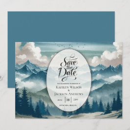 Echoes Through the Misty Pines Wedding Save The Date