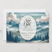Echoes Through the Misty Pines Wedding Save The Date (Vorderseite)