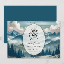 Echoes Through the Misty Pines Wedding Save The Date