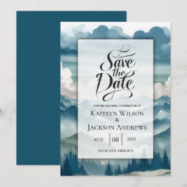 Echoes Through the Misty Pines Wedding Save The Date