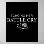 Echoing Her Battle Cry Usa Flag Christian  Poster (Vorne)