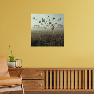 Echos der Zeit – Surrealistische Taschenuhr & Ruin Poster